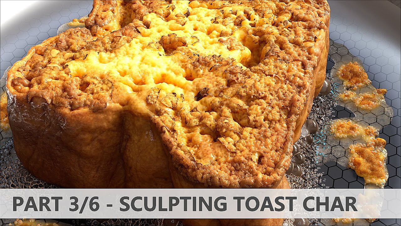 Creating French Toast - Part 3 of 6 - Sculpting french toast charr in Zbrush