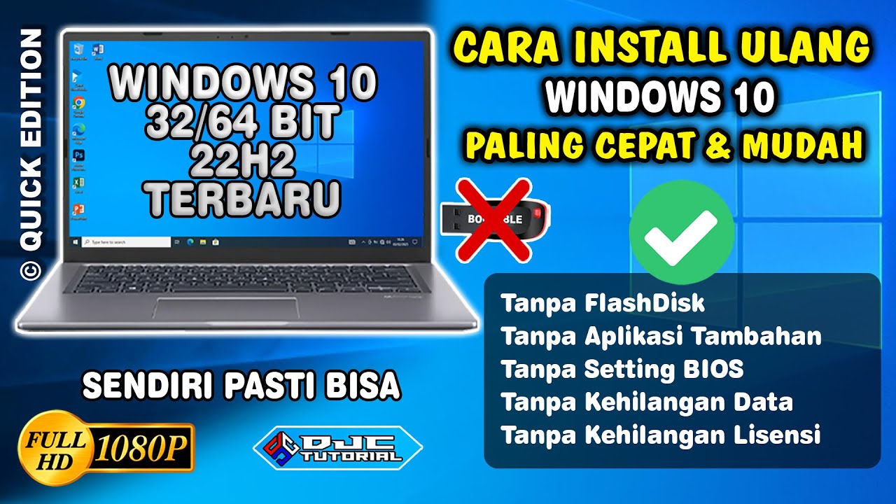 Cara Instal Ulang Windows 10 Paling Cepat dan Mudah Tanpa Flashdisk | Tanpa Kehilangan Data