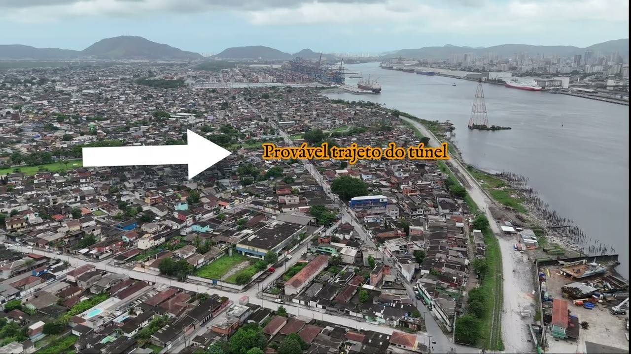 Possível local do túnel Santos-Guarujá em Vicente de Carvalho