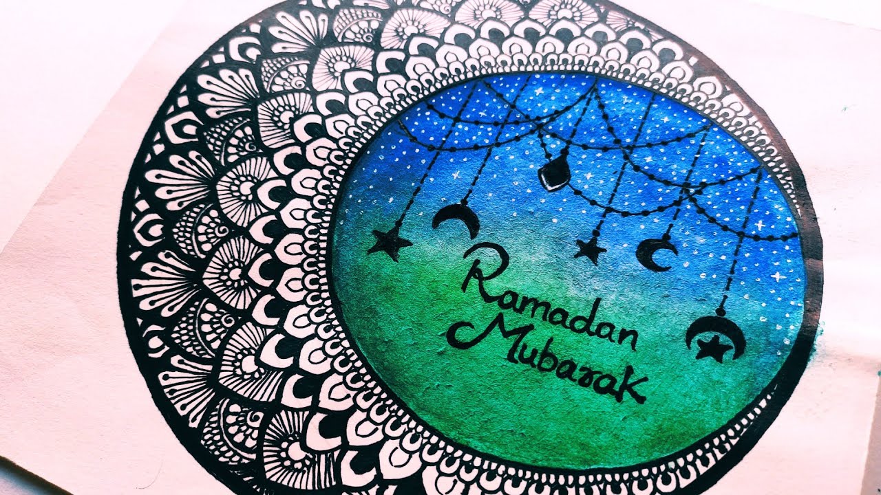 How to Draw MANDALA ART for Beginner | Step by Step | Ramadan Special | Moon Mandala Art | #10