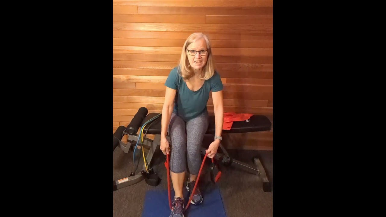 Seated leg press with band