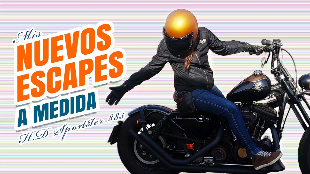Probando mis nuevos ESCAPES a medida para 👉H.D Sportster 883🤘