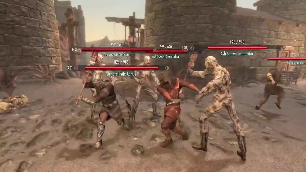 Skyrim Battles - Raven Rock Raid - Ash Spawn & General Falx Carius