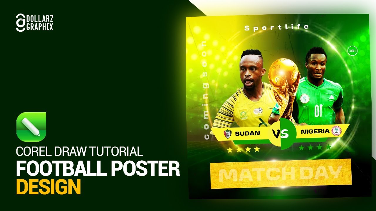 FOOTBALL POSTER DESIGN WITH COREL DRAW (COREL DRAW 2021)