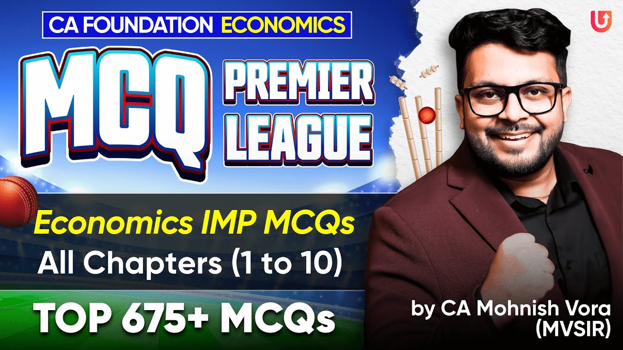 Economics Important MCQs | Top 675 MCQs | CA Foundation Jan 2026 | CA Mohnish Vora (MVSIR)