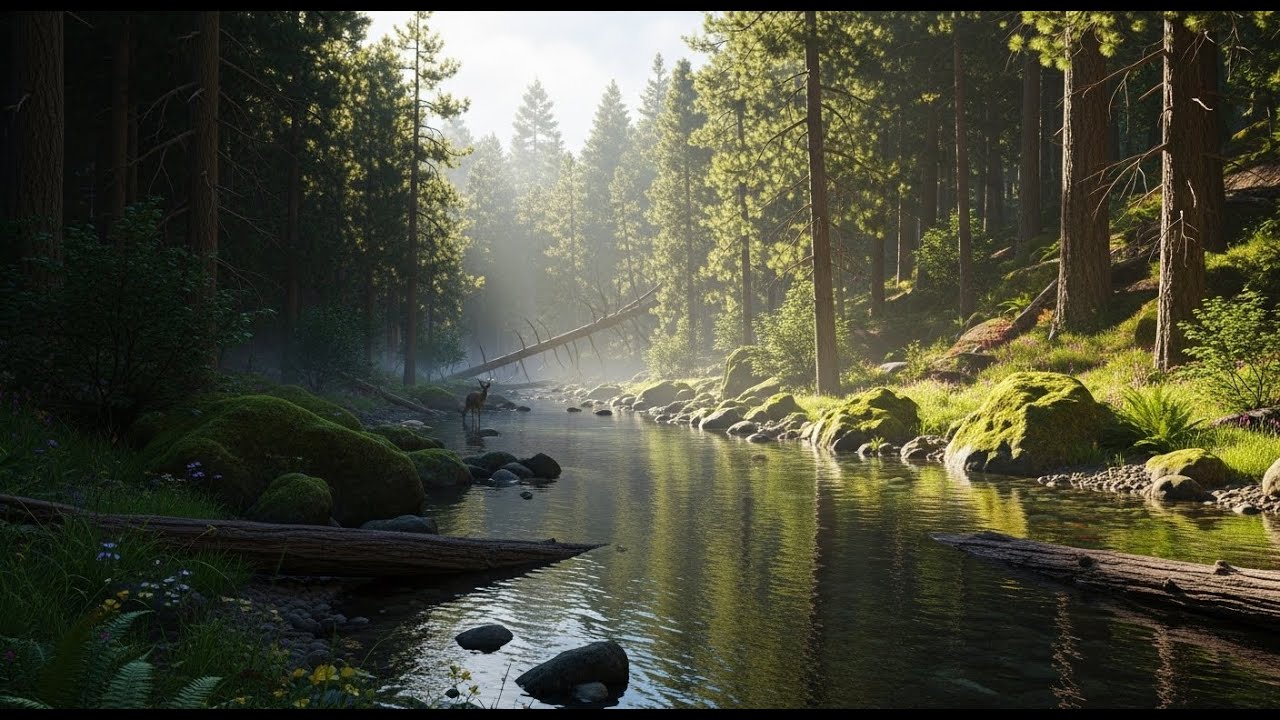 Flowing River Ambience 🌊 Peaceful Sound for Meditation, Focus, and Deep Relaxation #984