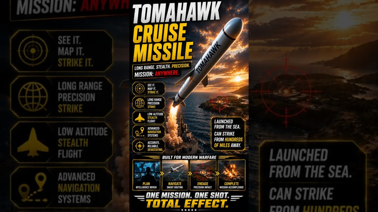 Tomahawk Cruise Missile: The Long-Range Precision Strike Weapon Explained!😱#military #shorts