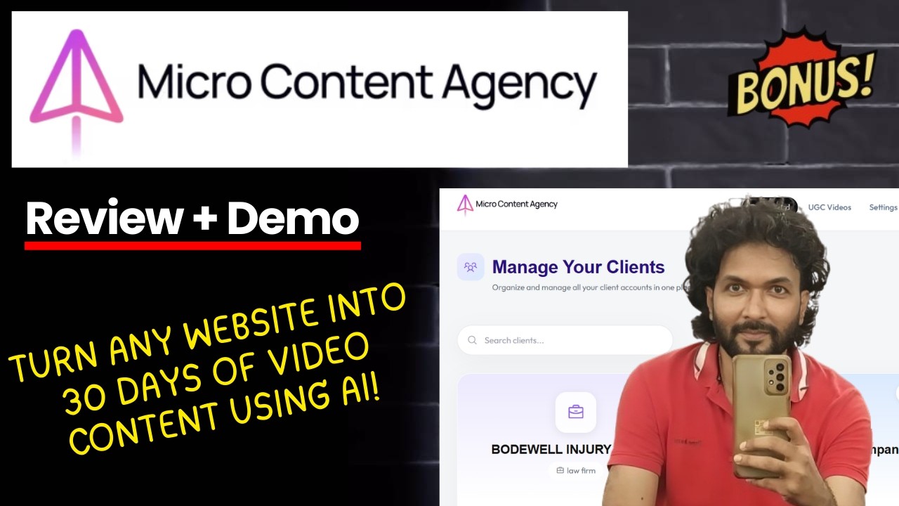 Micro Content Agency Review – Turn Any Website Into 30 Days of Video Content Using AI!