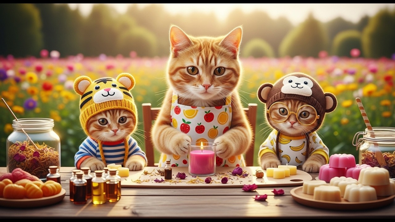 Mama Cat and Twin Kittens: Farm-to-Bottle Perfume & Botanical Soap Making 🌸🌿🐱🕯️