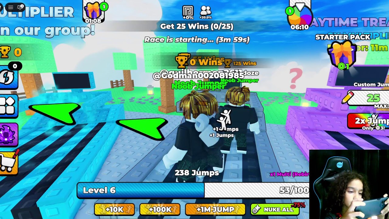Live on roblox com filhão e amigos