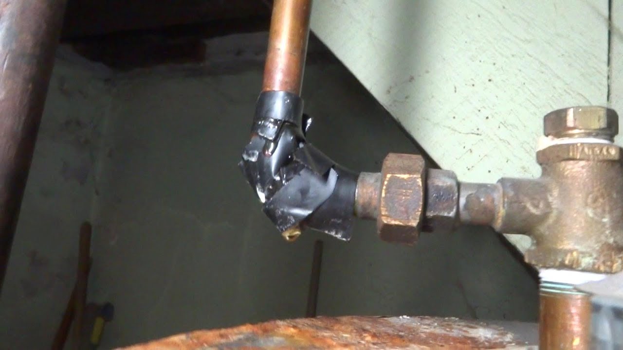 water leak above gas water heater