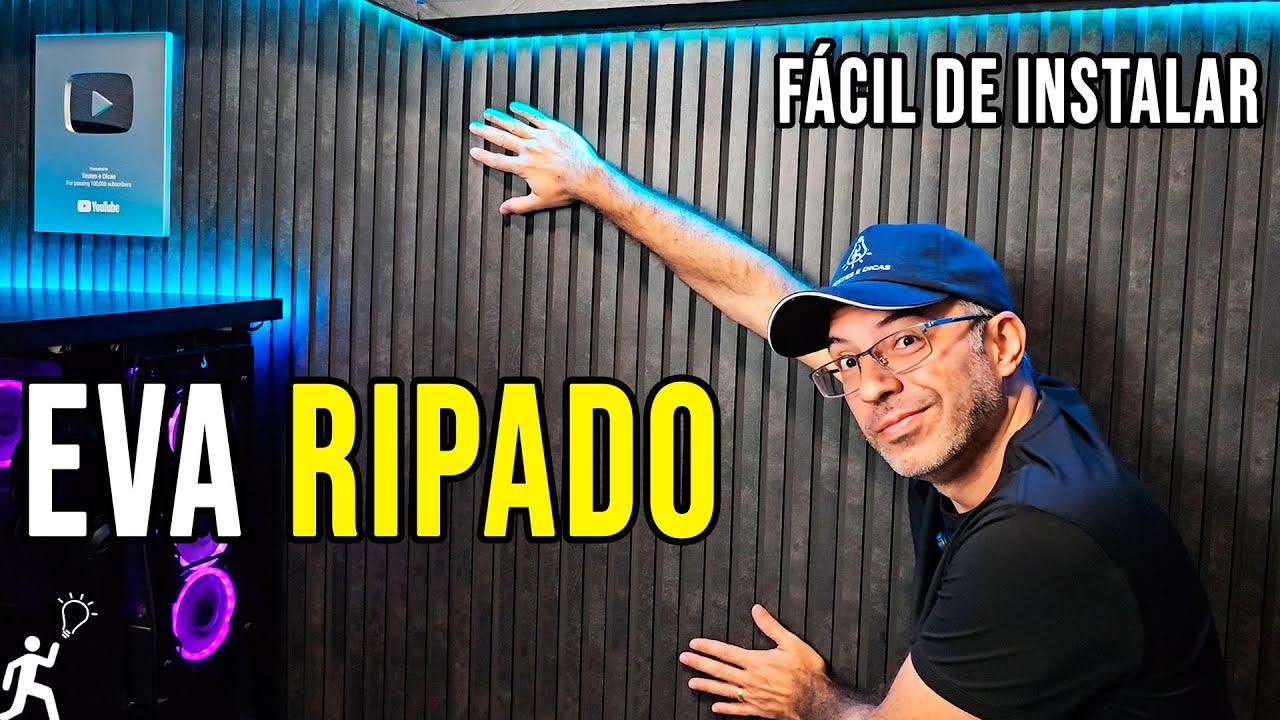 PAINEL RIPADO DE EVA LAMINADO AUTOCOLANTE - BONITO E FÁCIL DE INSTALAR