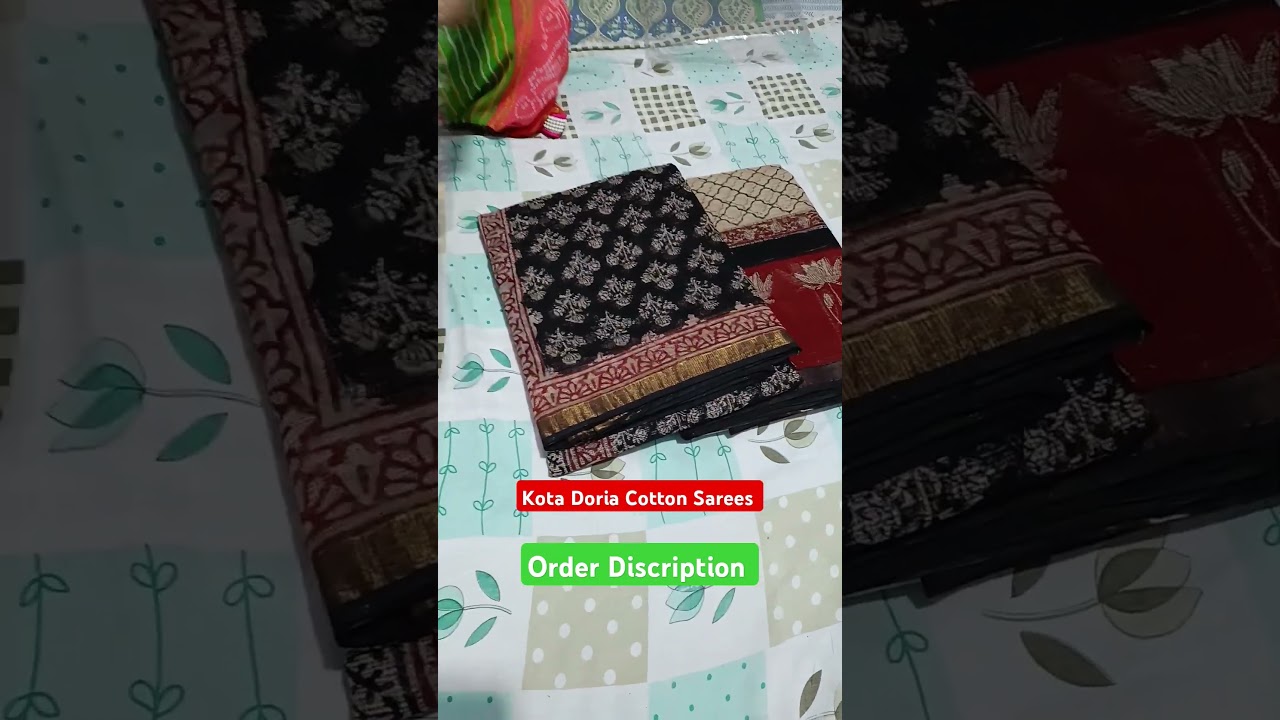 Kota Doria Cotton Sarees New collection with Blouse Pis ।। Hand Block print Sarees