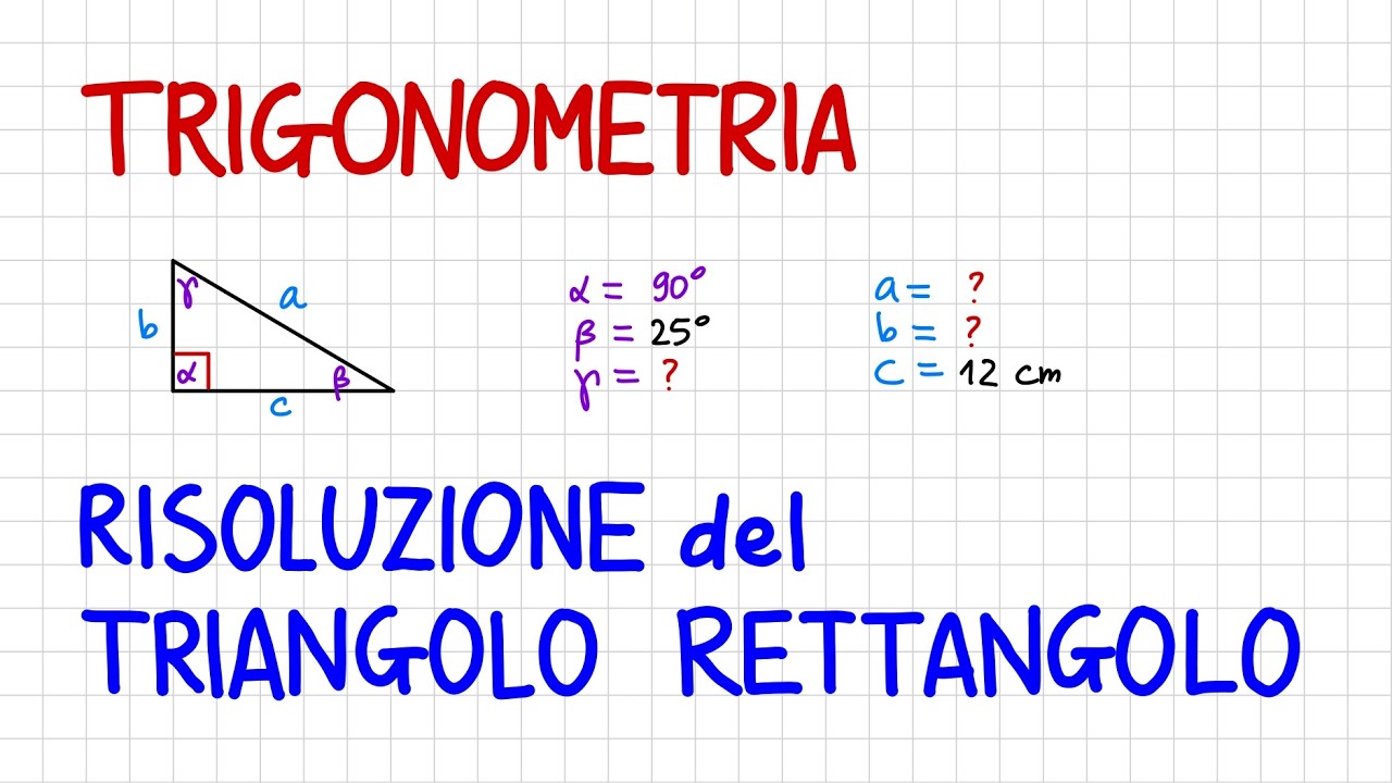 TRIGONOMETRIA - Risoluzione del triangolo rettangolo _ GN61