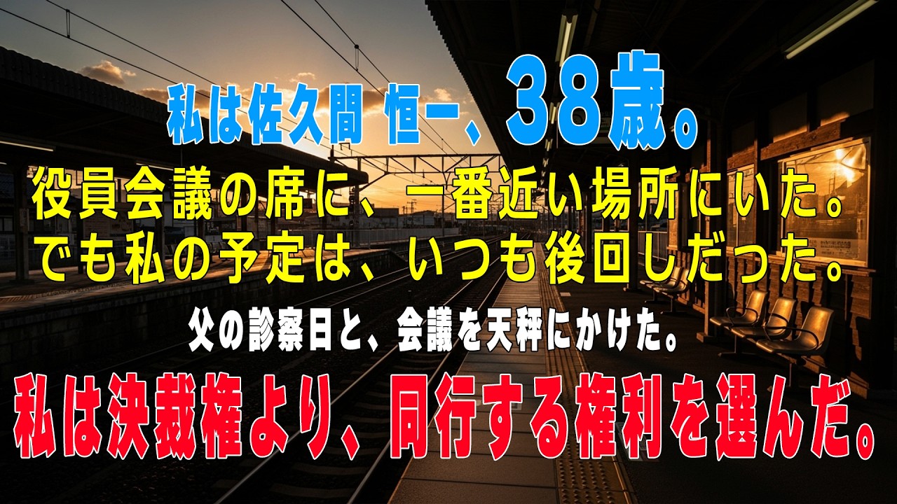 役員会議を手放したことで、父の通院に付き添えた