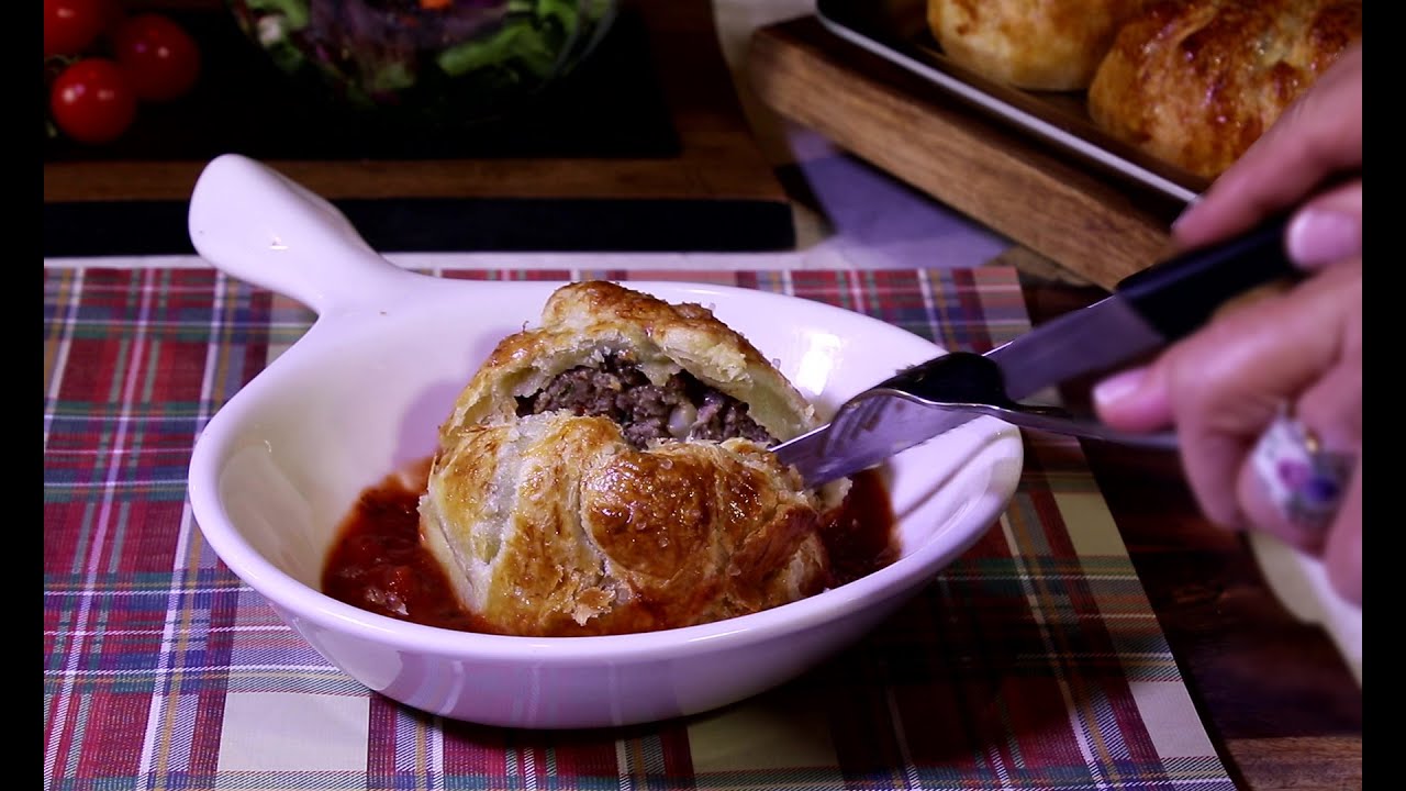 Cheesy Mega-Meatballs in Puff Pastry