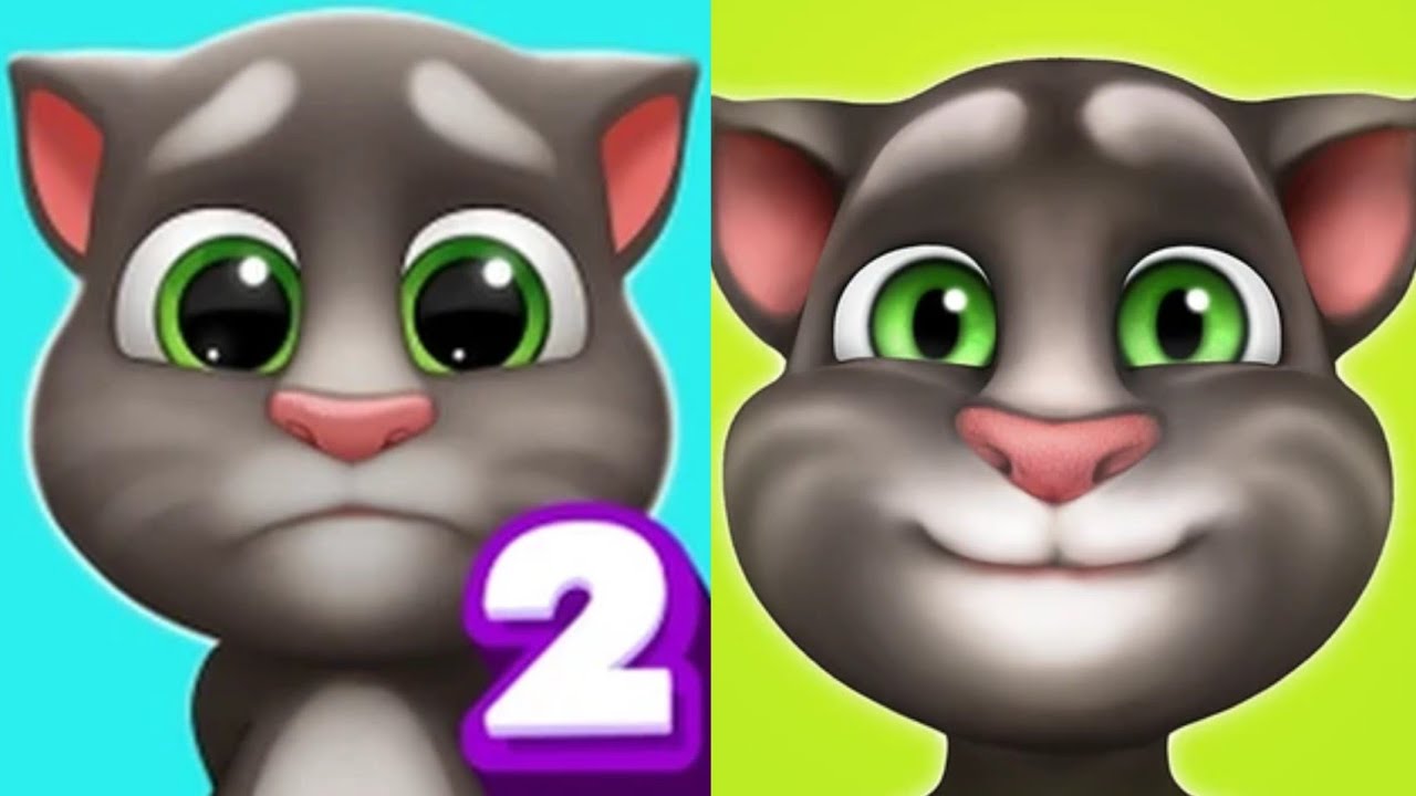 My talking tom cat vs my talking tom 2 😚🧡🥰🤩