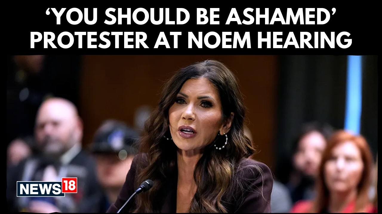 'YOU SHOULD BE ASHAMED' | Protester Disrupts Kristi Noem Opening Remarks | Senate Hearing | N18G