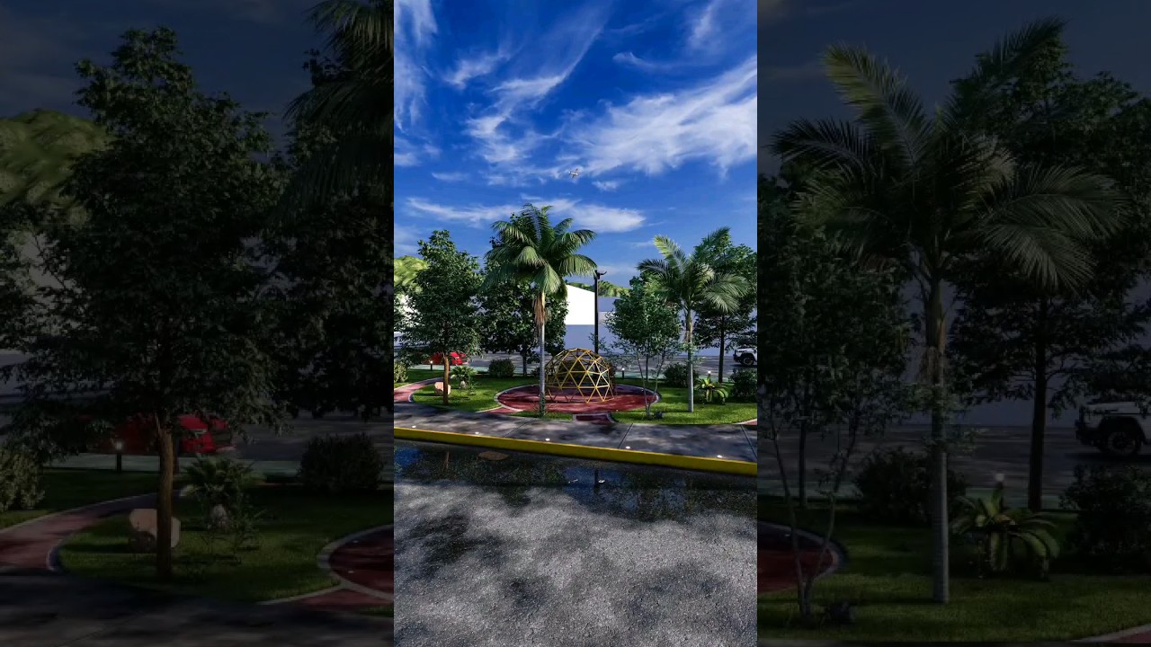 Diseño de Parque  Lineal con juegos infantiles