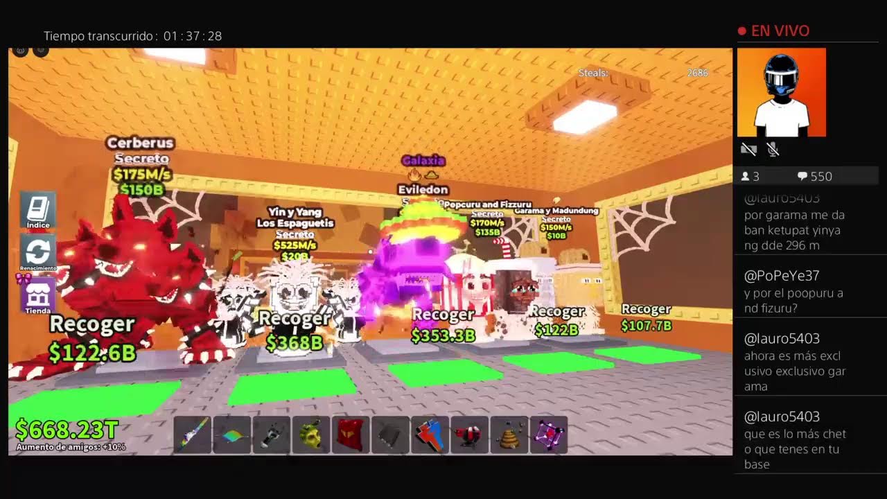 Jugando pvp en roba un brainrot