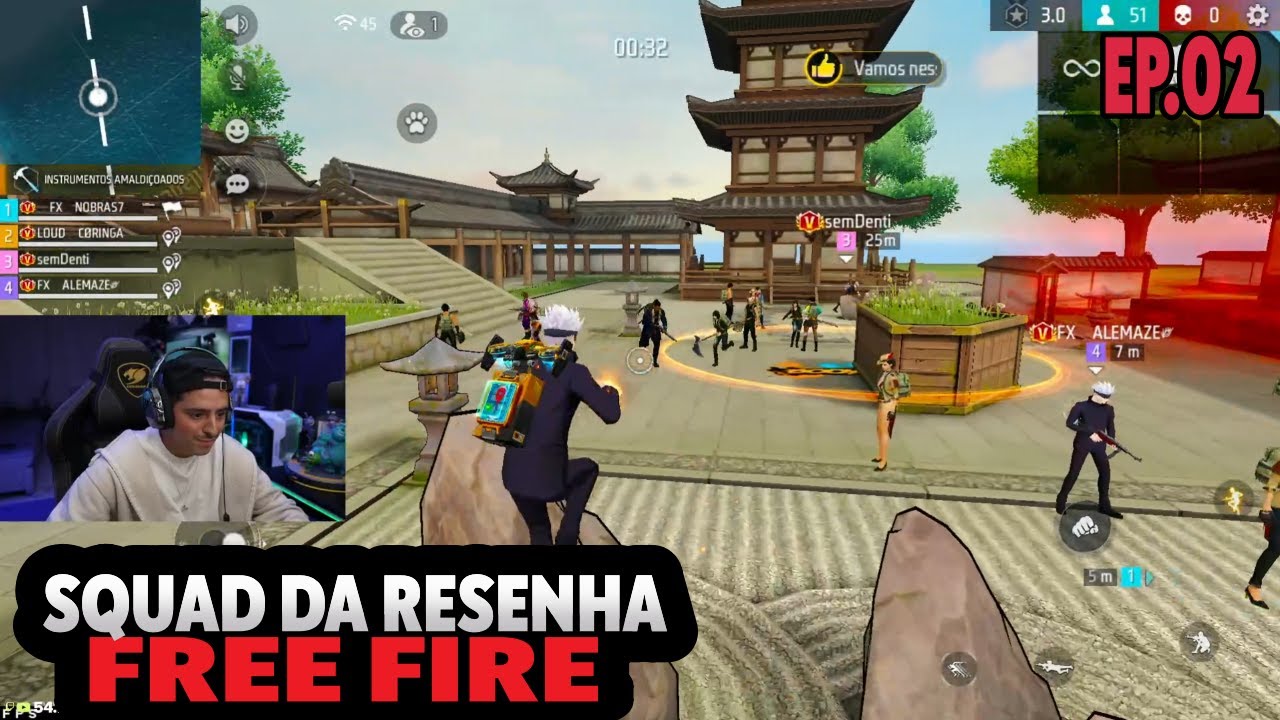 CORINGA VOLTOU COM O SQUAD DA RESENHA COM NOBRU, BOCA DE 09 E RACHA - FREE FIRE