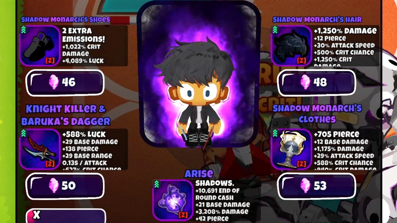 SOLO LEVELING Gacha Monkey in Bloons TD 6! | Sung Jin-woo mod