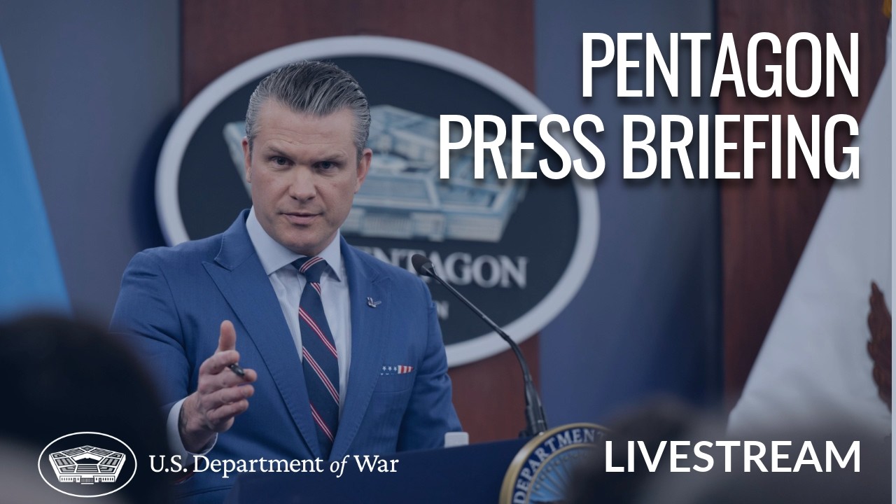 LIVE: Secretary of War and CJCS, Air Force Gen. Dan Caine, Hold a Press Briefing at the Pentagon