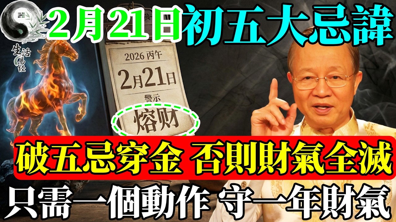 2月21日“破五”迎財神，身上的“金首飾”趕緊摘！丙火熔金的凶局，戴了就是讓財氣“人間蒸發”！#曾仕強 #易經智慧 #易經 #正能量 #風水 #人生哲理 #國學 #人生感悟 #國學智慧 #因果
