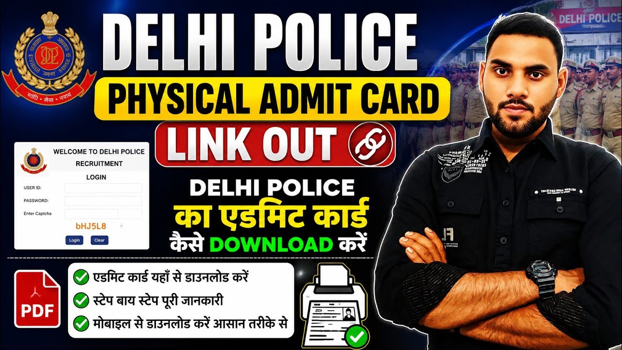 Delhi Police Admit Card Link Out 2026 | How to Download Delhi Police Admit Card | Delhi Police