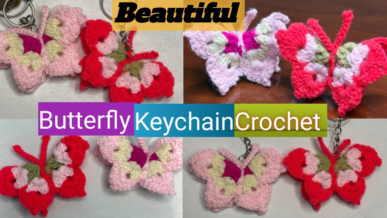 How to crochet a beautiful butterfly keychain | Crochet keychain for beginners | Crochet Butterfly