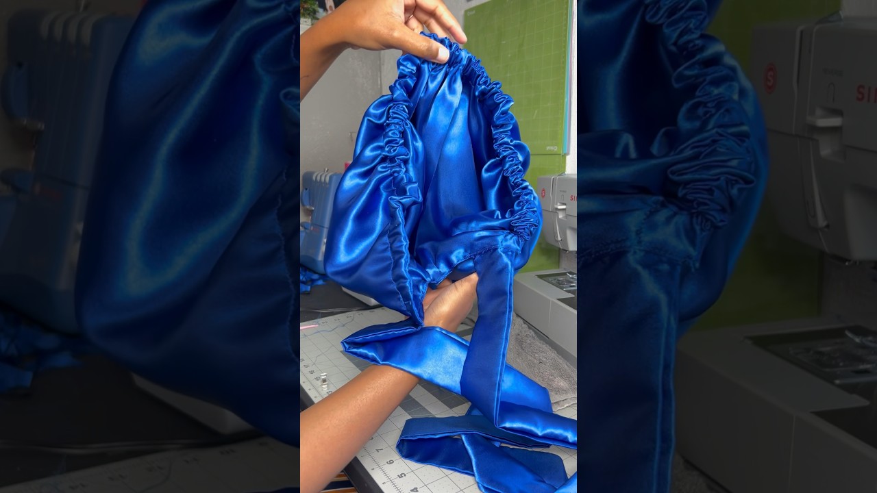 Blue On Blue Tie Satin Bonnet This Bonnet Is Also Reversible 🥹 