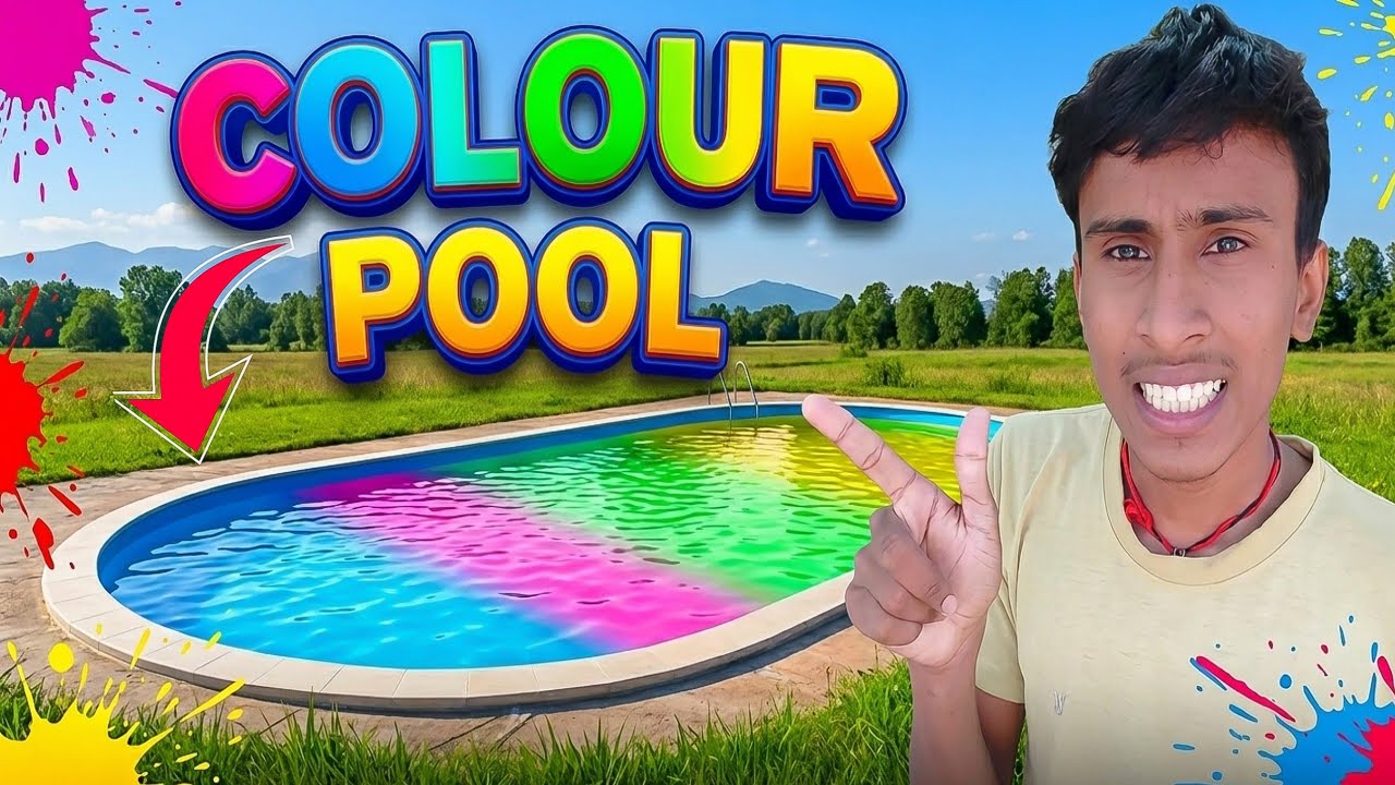 Making Colour Pool - Holi Special 😱😱 मजेदार होली स्विमिंग पूल 