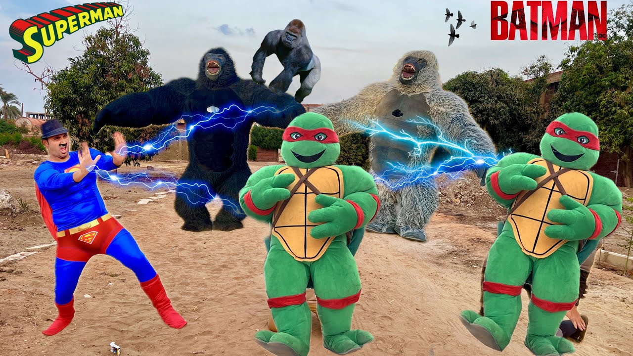 فيلم 🎥 الابطال الخارقين و الغوريلا العملاقة و السلاحف 🐢 _ عمر الزير _ عمر نصر