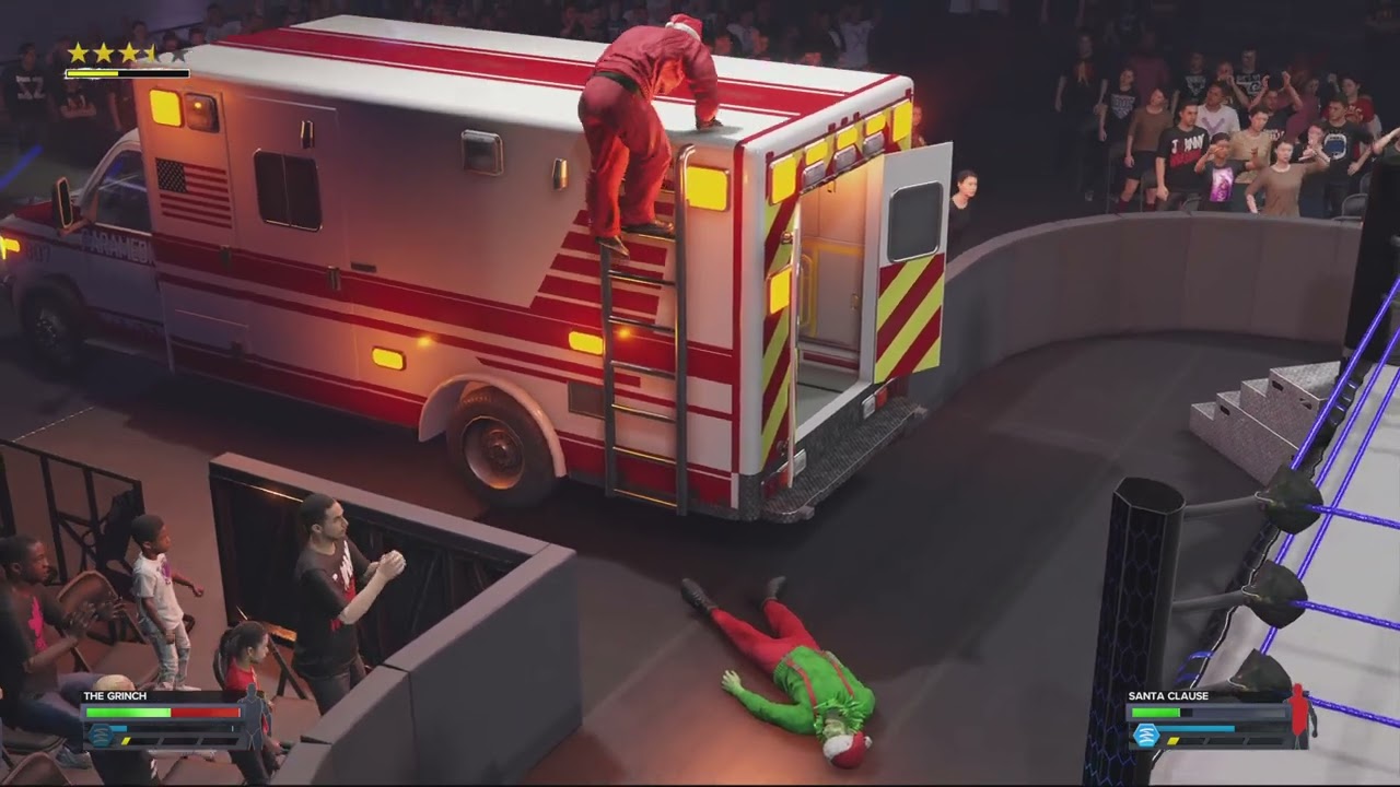 WWE 2K24 | The Grinch vs Santa Claus | Ambulance Match | Christmas Clash | Crix mix 234