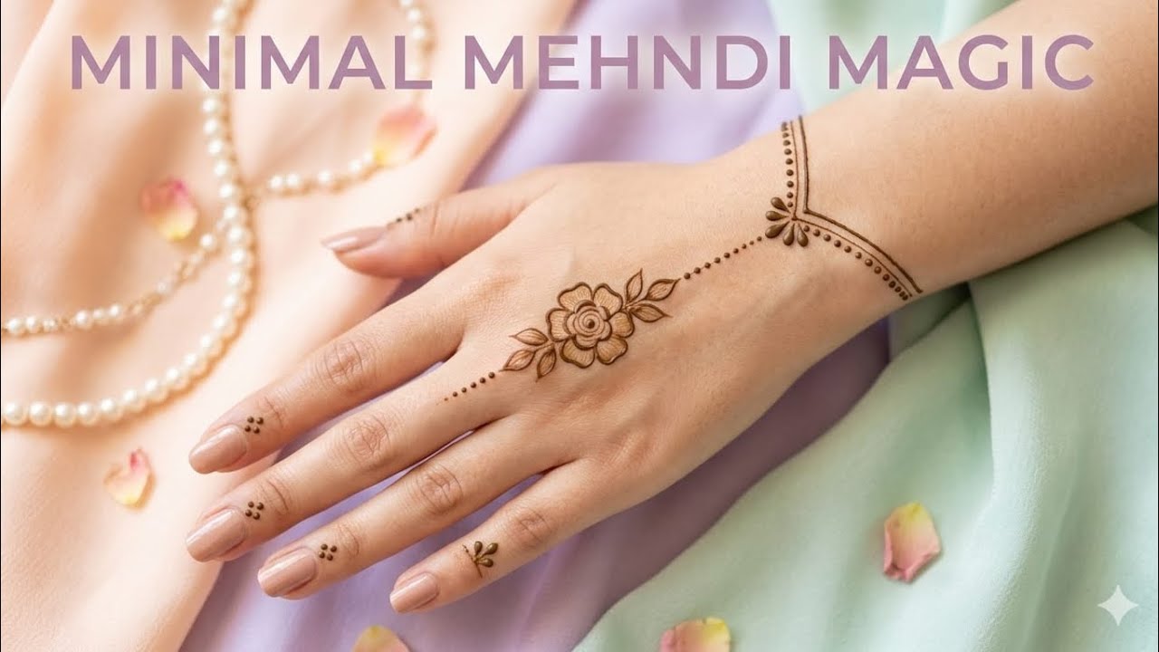 Minimal Mehndi Design | Simple Jewellery Mehndi for Beginners | Easy Back Hand Henna Design
