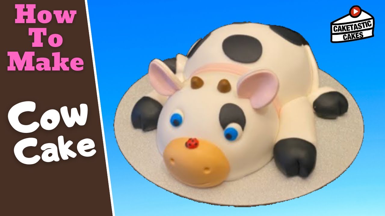 Baby Cow Cake Tutorial - Farm Cake Decorating Video by Caketastic Cakes