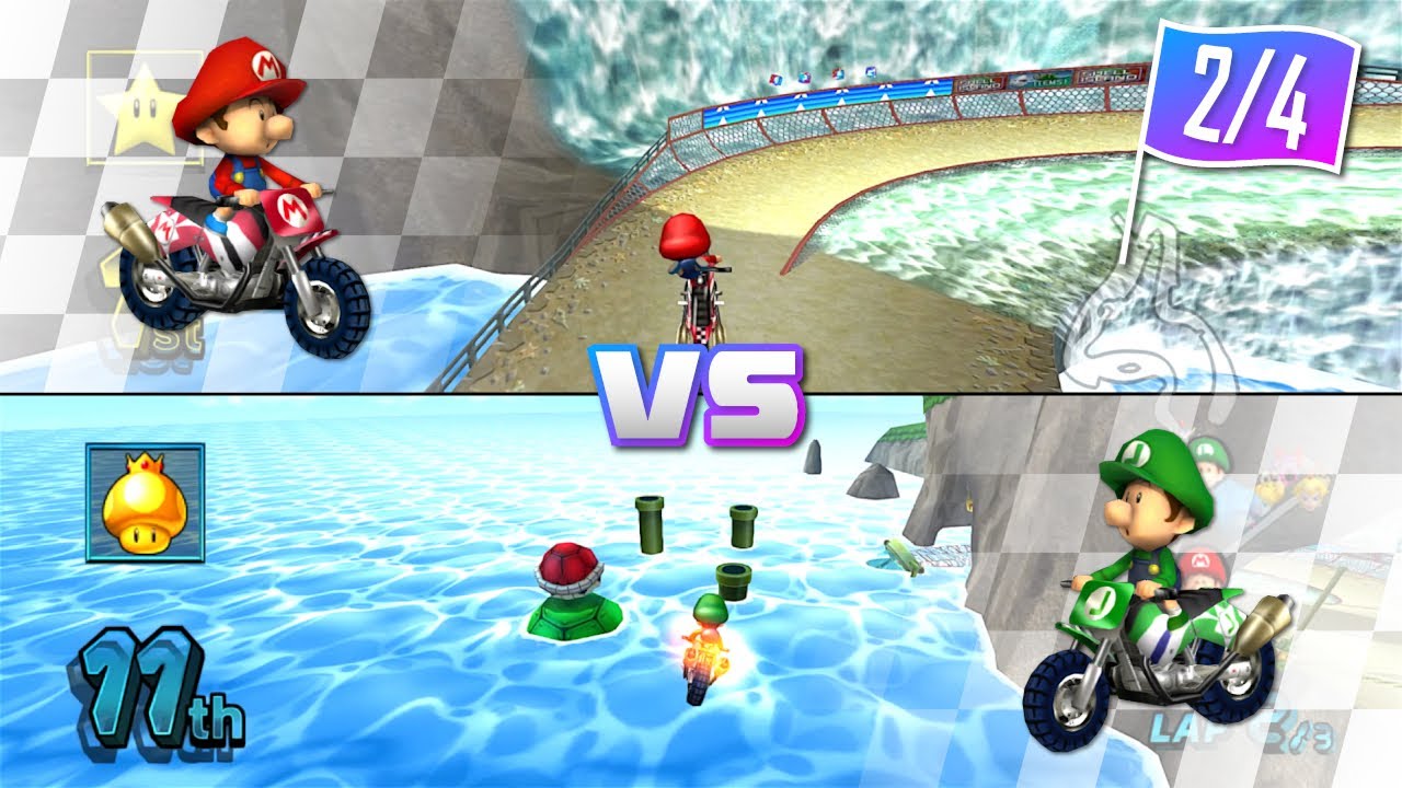 Baby Mario vs Baby Luigi on all Courses (Standard Bike S) [Part 2/4] - Mario Kart Wii Gameplay