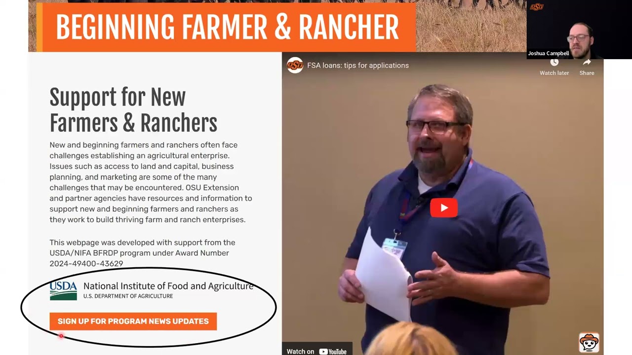 BFR Webinar Series #1 Overview of Considerations for Beginning Producers