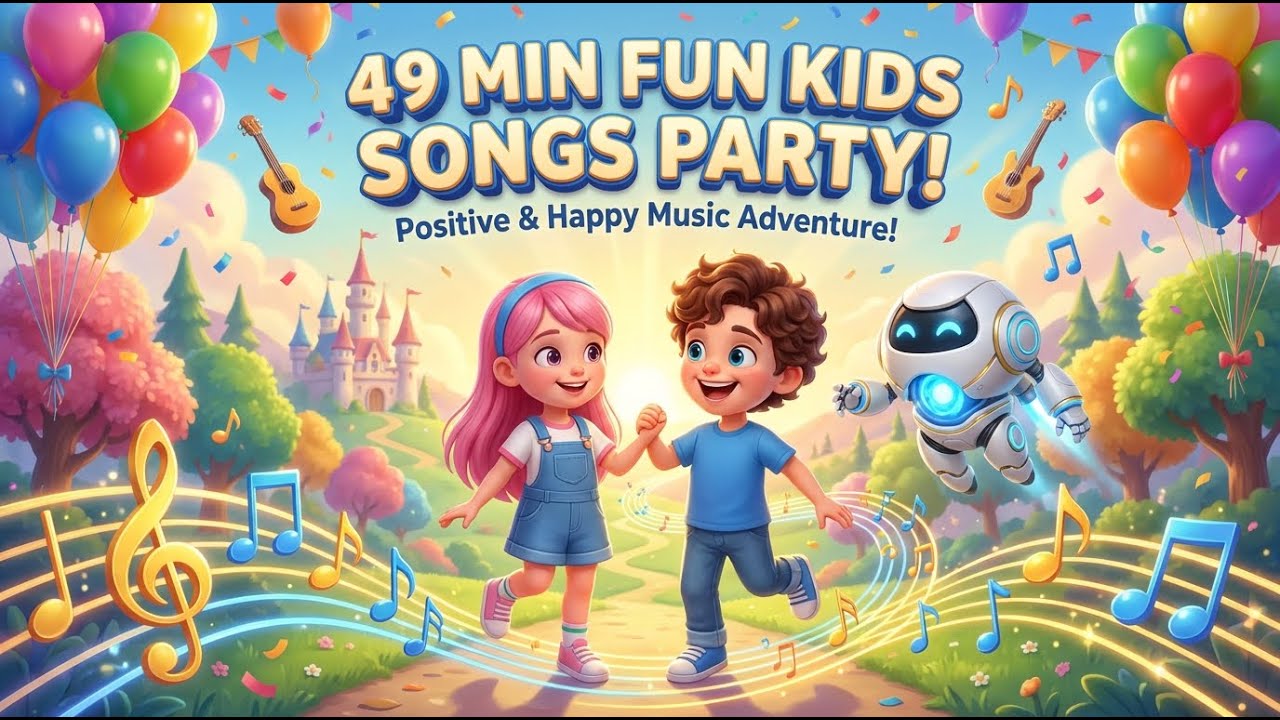 49 Min Non-Stop Fun & Positive Songs for Kids | Sing-Along Party Adventure!