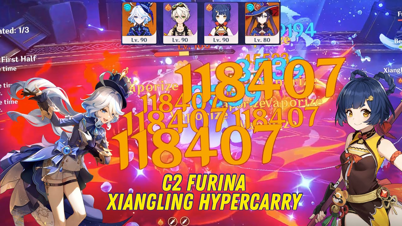 C2 Furina Xiangling Hypercarry - Spiral Abyss 4.1