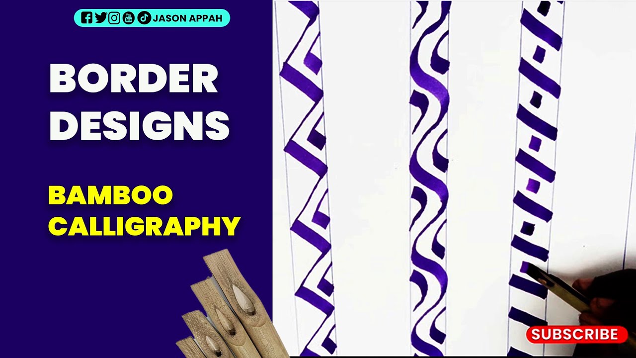CALLIGRAPHY DECORATIVE DESIGN TUTORIAL WITH BAMBOO STICK
