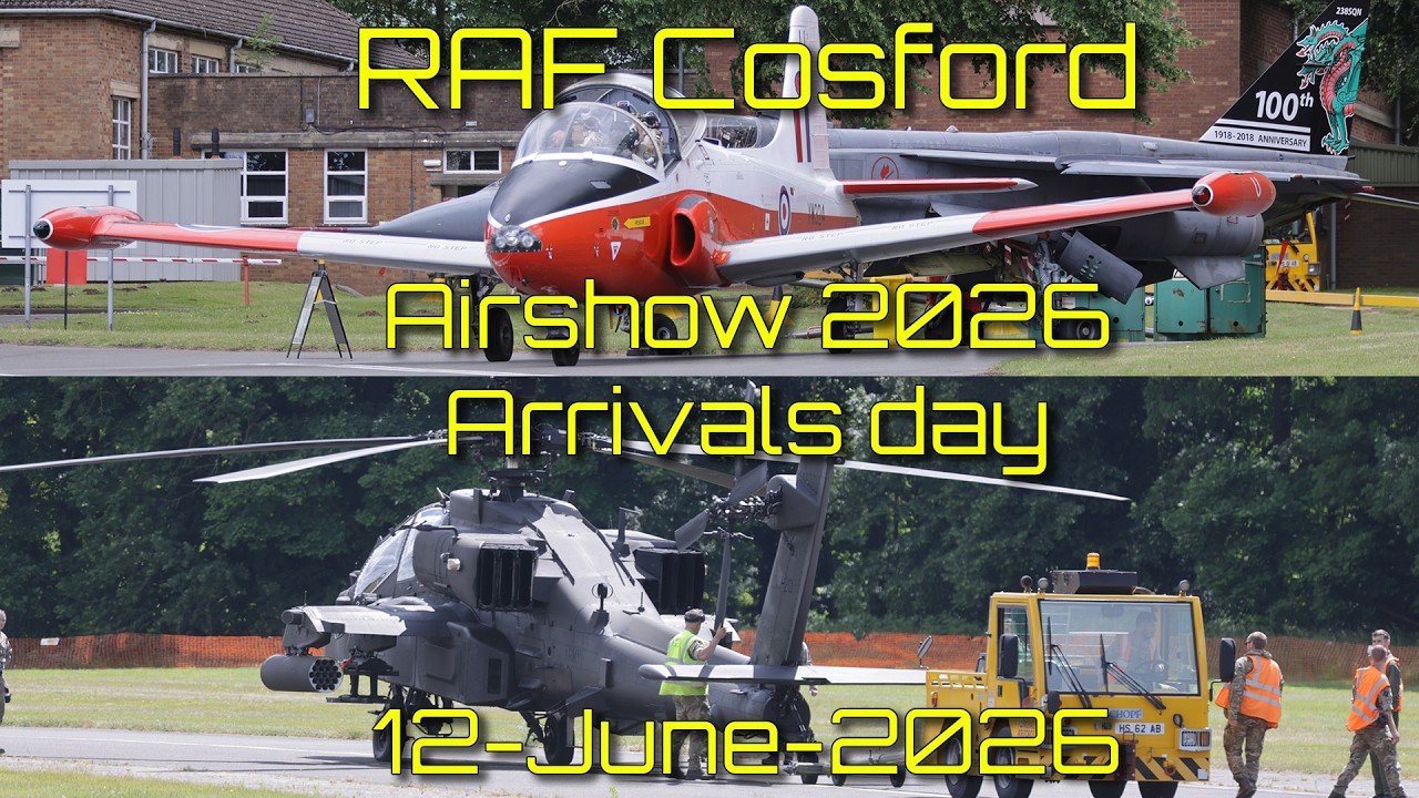 Cosford Airshow 2026 Arrivals Day! Apache Helicopters, Rafale Demo, Hercules & Friday Setup Action