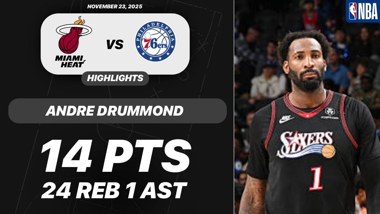 Andre Drummond vs Miami Heat | 14 PTS 24 REB 1 AST 2 BLK | NBA 11-23-2025 Highlights