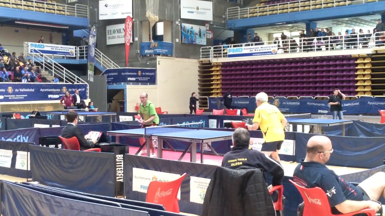 Jaume Jofre vs Francisco Javier López, final veteranos +50 Torneo Estatal Tenis de Mesa