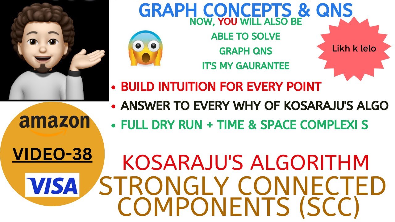 Strongly Connected Components | Kosaraju's Algorithm | Intuition | AMAZON | Graph Concepts & Qns- 38