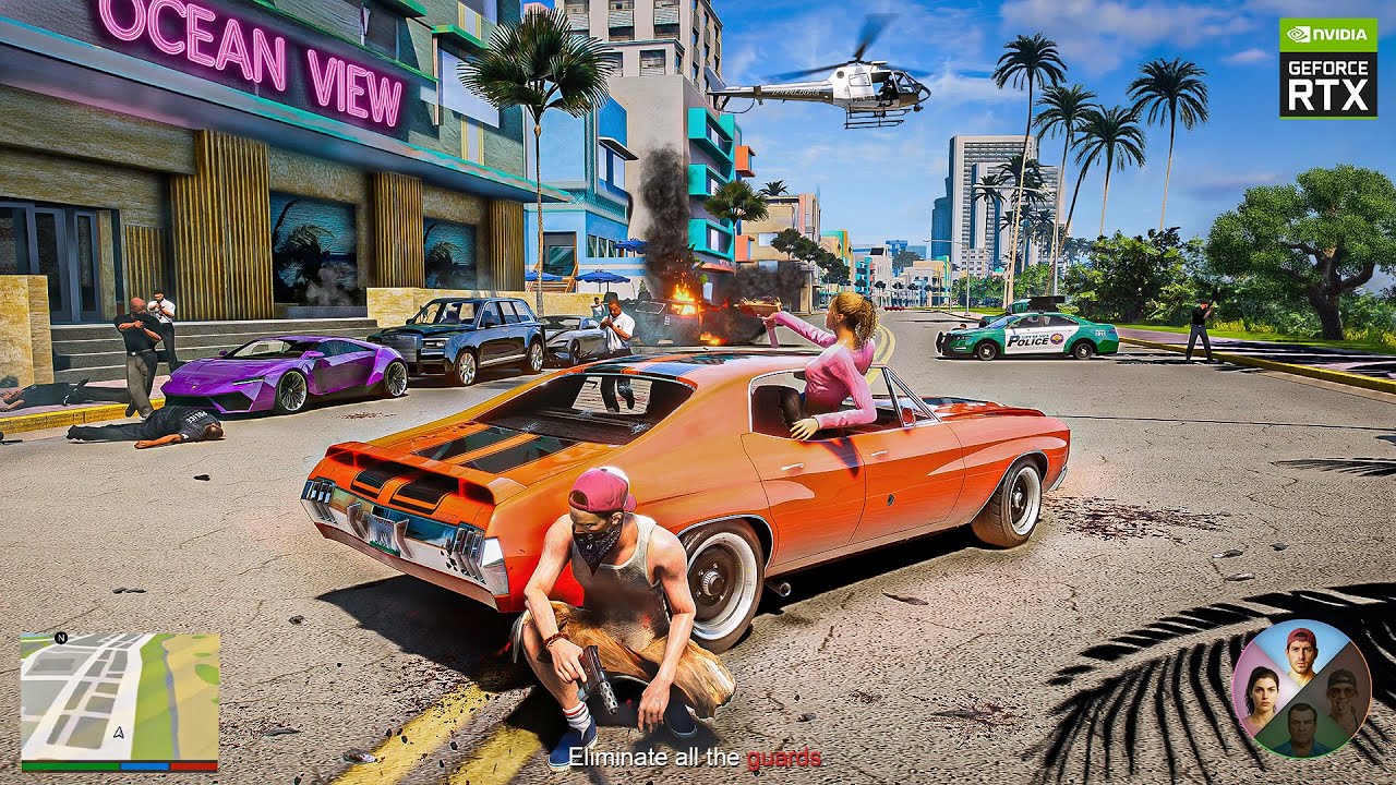 GTA 6 Lucia & Jason 8K Action Gameplay | RTX 5090 Next-Gen Graphics Concept [GTA 5 PC MODS]