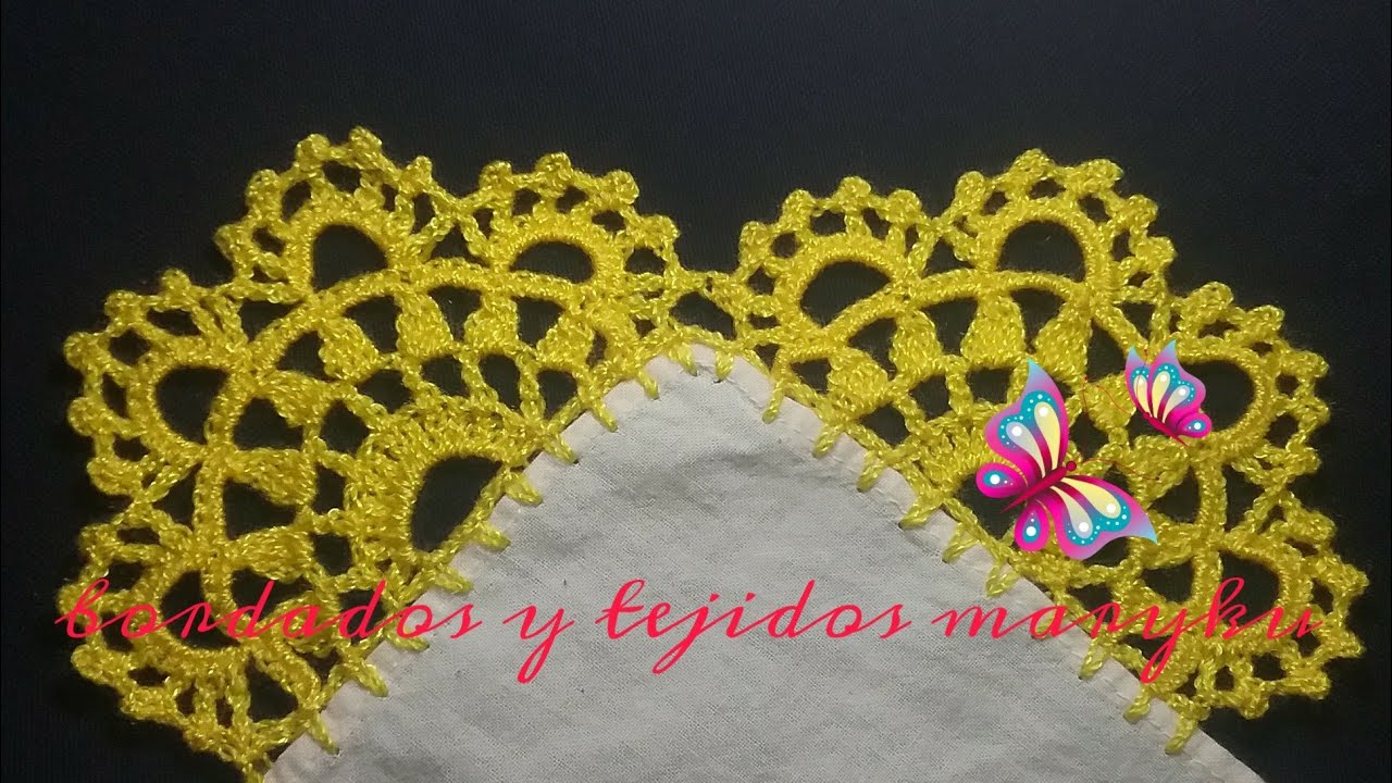 PUNTILLA DE UNA SOLA VUELTA PARA SERVILLETAS (CÓMO TEJER EN LAS ESQUINAS LA PUNTILLA #130)