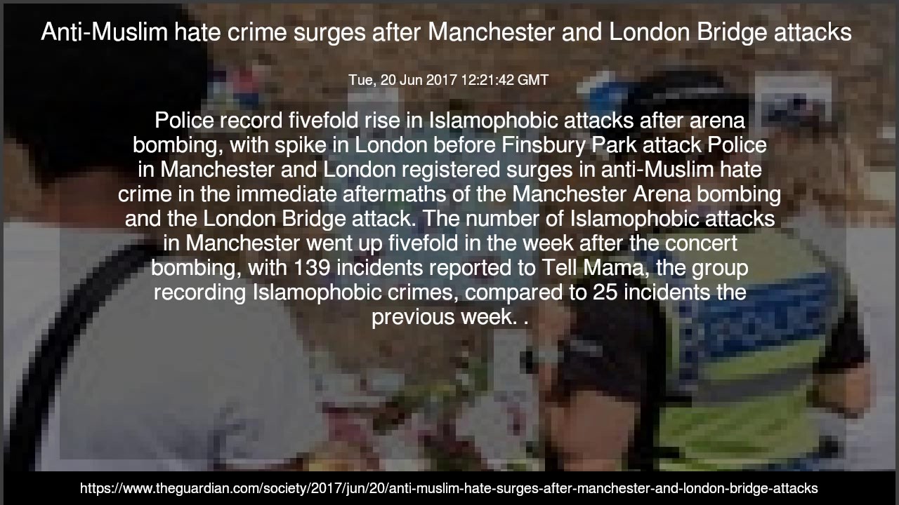 Anti-Muslim hate crime surges after Manchester and London Bridge attacks