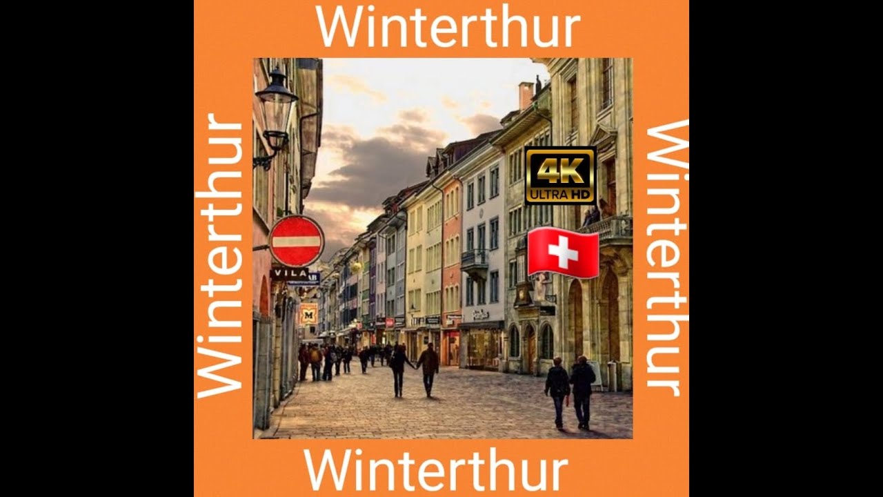 Winterthur | Suiza 🇨🇭 [4k] UHD Caminata en centro de Winterthur. Nevando. Con sonidos de la Ciudad