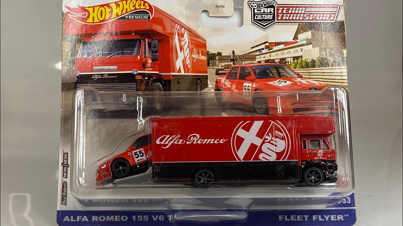 Unboxing Team Transport. Alfa Romeo 155 V6 Ti y Fleet Flyer. #unboxing #diecast #hotwheels
